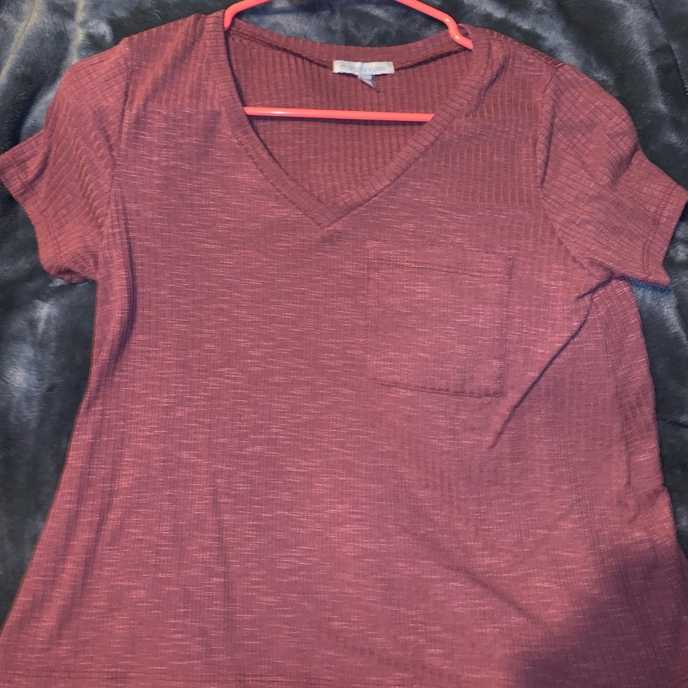 Charolette Russe maroon top with pocket